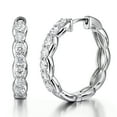 thumbnail image 1 of JeenMata Lab Grown Diamond 1.25 Carat Infinity-Inspired Hoop Earrings in 18K White Gold Plating for Women, 1 of 8