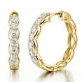 thumbnail image 1 of JeenMata Lab Grown Diamond 1.25 Carat Infinity-Inspired Hoop Earrings in 18K Yellow Gold Plating for Women, 1 of 8