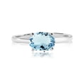 thumbnail image 1 of JeenMata 1.25 Carat Oval Cut - March Birthstone Solitaire Engagement Ring in 18k White Gold Over Silver, 1 of 7