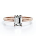 thumbnail image 1 of JeenMata 1.5 Carat Emerald Cut Moissanite - Prong Setting - Solitaire Promise Ring - 18K Rose Gold Plating Over Silver, 1 of 7