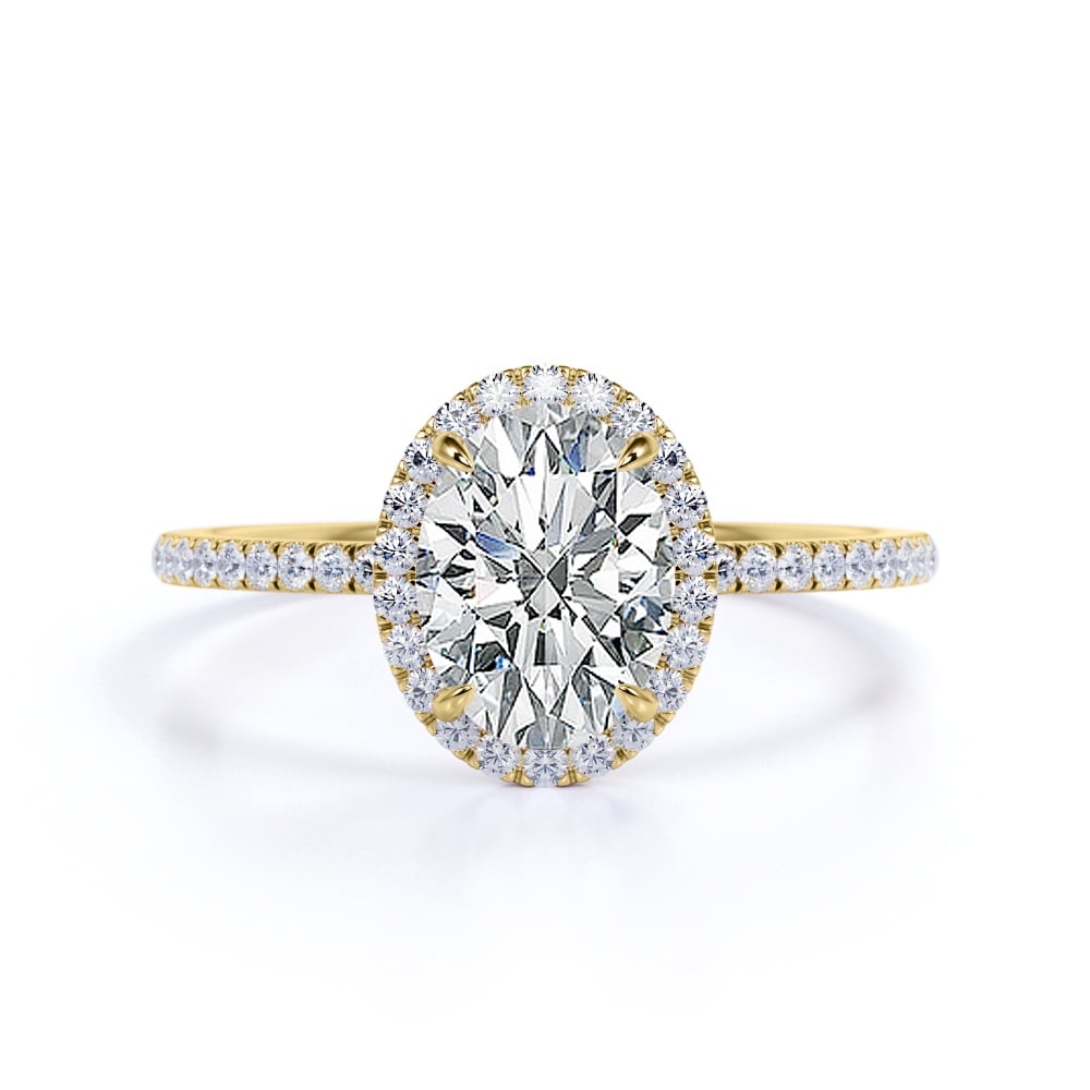 Walmart Black Friday Deals 2025 - JeenMata 1.5 Carat Oval Cut Moissanite Engagement Ring, 18k Gold Over Silver, Handmade Wedding Jewelry