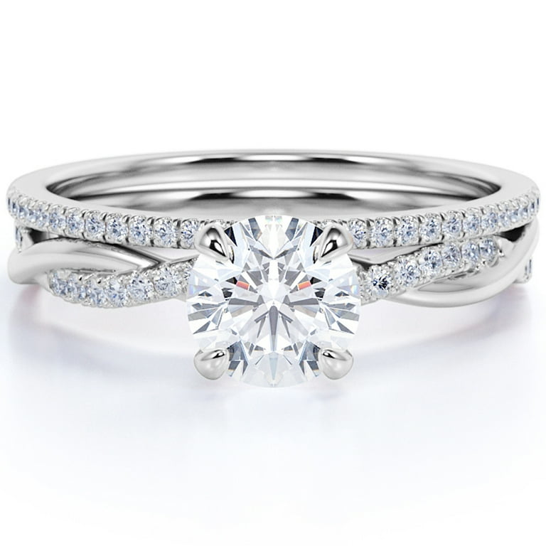 Round outlet cut Infinity Diamond Wedding Ring band