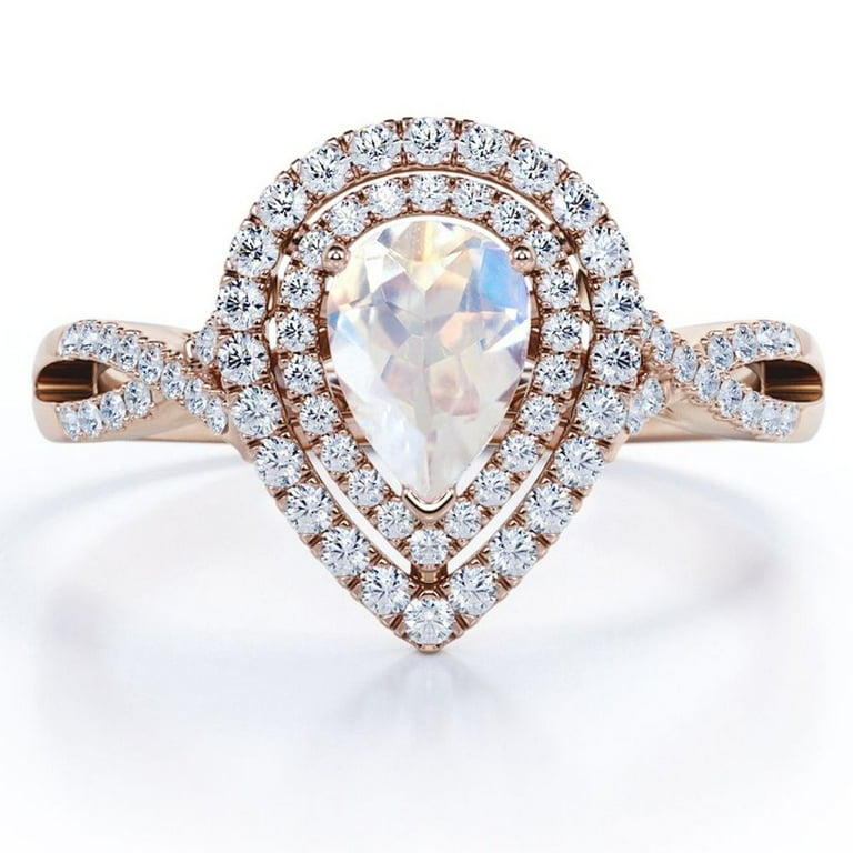 Almond shaped diamond on sale ring