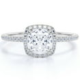 thumbnail image 1 of JeenMata 1.75 Carat Cushion Cut Engagement Ring in 18K White Gold Over Silver, 1 of 6