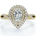 thumbnail image 1 of JeenMata 1 Carat Pear Shape Moissanite - Infinity Twisted Shank - Duo Halo Cluster Engagement Ring - 18K Yellow Gold Plating for Women, 1 of 7