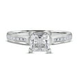 thumbnail image 1 of JeenMata 2.25 Carat Princess Cut Wedding Ring - Promise Ring - Pave Channel Ring - Prong Ring - Engagement Ring - 18K White Gold Plating over Silver, 1 of 6