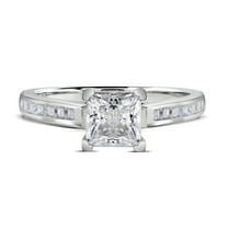 JeenMata 2.25 Carat Princess Cut Wedding Ring - Promise Ring - Pave Channel Ring - Prong Ring - Engagement Ring - 18K White Gold Plating over Silver