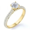 thumbnail image 1 of JeenMata 1.75 Carat Round Cut Moissanite Engagement Ring - Classic Engagement Ring - Cluster Ring - 18k Yellow Gold Over Silver, 1 of 8
