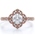 thumbnail image 1 of JeenMata 1.25 Carat Round Milgrain Flower Cluster Ring - Art Deco Ring - Engagement Ring - Wedding Ring - Promise Ring - 18K Rose Gold Plating over Silver, 1 of 4