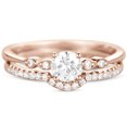 thumbnail image 1 of JeenMata 1.75 Carat Round cut Moissanite infinity Wedding Ring Set in 18k Rose Gold Over Silver, 1 of 7