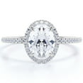 thumbnail image 1 of JeenMata 1.75 Carat oval cut Moissanite Halo Engagement Ring in 18k White Gold Over Silver, 1 of 7