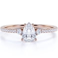 thumbnail image 1 of JeenMata 1.75 Multiple Prongs Pave Pear Cut Engagement Ring in 18K Rose Gold Plating over Silver, 1 of 8