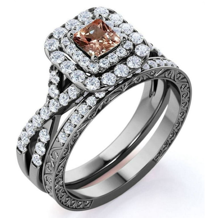 JeenMata ct Princess Cut Champagne created morganite