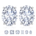thumbnail image 1 of JeenMata 1 Carat Ovate Moissanite 4 Prong Solitaire Stud Earrings in 18k White Gold Plating for Women, 1 of 11