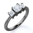 thumbnail image 1 of JeenMata 1.25 Carat Princess Cut Engagement Ring - Three Stone Engagement Ring - Past Present Future Ring - 18K Black Gold over Silver, 1 of 7