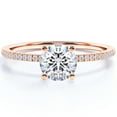 thumbnail image 1 of JeenMata 1.25 Carat Round Cut - Pave Setting - Engagement Ring in 18k Rose Gold Over Sterling Silver, 1 of 7