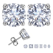 JeenMata 1 Carat Round Solitaire Moissanite Stud Earrings for Women, Earrings for Men, 18K White Gold Plated, Hypoallergenic Earrings, D VS1, Stud Earring for Woman, Jewelry, Gift, Earrings