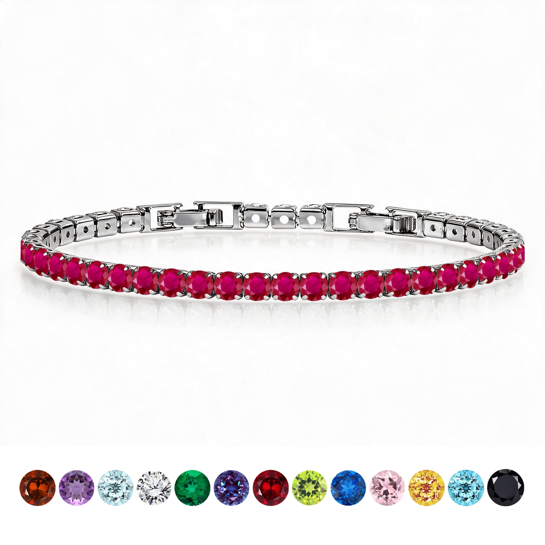 JeenMata Jewelry JeenMata 11 Carat Round Tennis Bracelet for women, July Birthstone CZ, Bracelets for woman, Jewelry Gifts