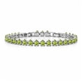 thumbnail image 1 of JeenMata 11 TCW August Peridot - Pear Cut Birthstone Tennis Bracelet for Women in Eternity Design - White Gold Plating, Female, Adult, 1 of 9