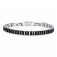 thumbnail image 1 of JeenMata 11 TCW Black Cubic Zirconia - Emerald Cut Birthstone Tennis Bracelet for Women in Eternity Design - White Gold Plating, Female, Adult, 1 of 9