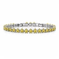 thumbnail image 1 of JeenMata 11 TCW November Citrine - Pear Cut Birthstone Tennis Bracelet for Women in Eternity Design - White Gold Plating, Female, Adult, 1 of 9