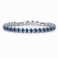 thumbnail image 1 of JeenMata 11 TCW September Blue Sapphire - Oval Cut Birthstone Tennis Bracelet for Women in Eternity Design - White Gold Plating, Female, Adult, 1 of 9