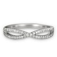 thumbnail image 1 of JeenMata .15 ct Diamond Infinity Wedding Band - Twisted Stacking Ring - Pave Wedding Band - 10K White Gold, 1 of 6