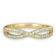 thumbnail image 1 of JeenMata .15 ct Diamond Infinity Wedding Band - Twisted Stacking Ring - Pave Wedding Band - 10K Yellow Gold, 1 of 6