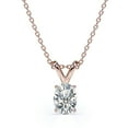 thumbnail image 1 of JeenMata 2.5 Carat Oval Shape Moissanite - Classic Pendant Necklace - 18K Rose Gold Plating Over Silver, 1 of 5