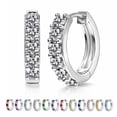 thumbnail image 1 of JeenMata 2 Carat April Birthstone - Cubic Zirconia Hoop Earring - Multicolor Birthstone Earrings in 18K White Gold Plating Gift for Women, 1 of 10