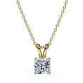 thumbnail image 1 of JeenMata 2 Carat Cushion Cut Moissanite - Adorable Pendant Necklace - 18K Yellow Gold Plating Over Silver, 1 of 5