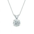 thumbnail image 1 of JeenMata 2 Carat Round Cut Moissanite Brilliant Pendant Necklace - 18K White Gold Plating Over Silver, 1 of 6