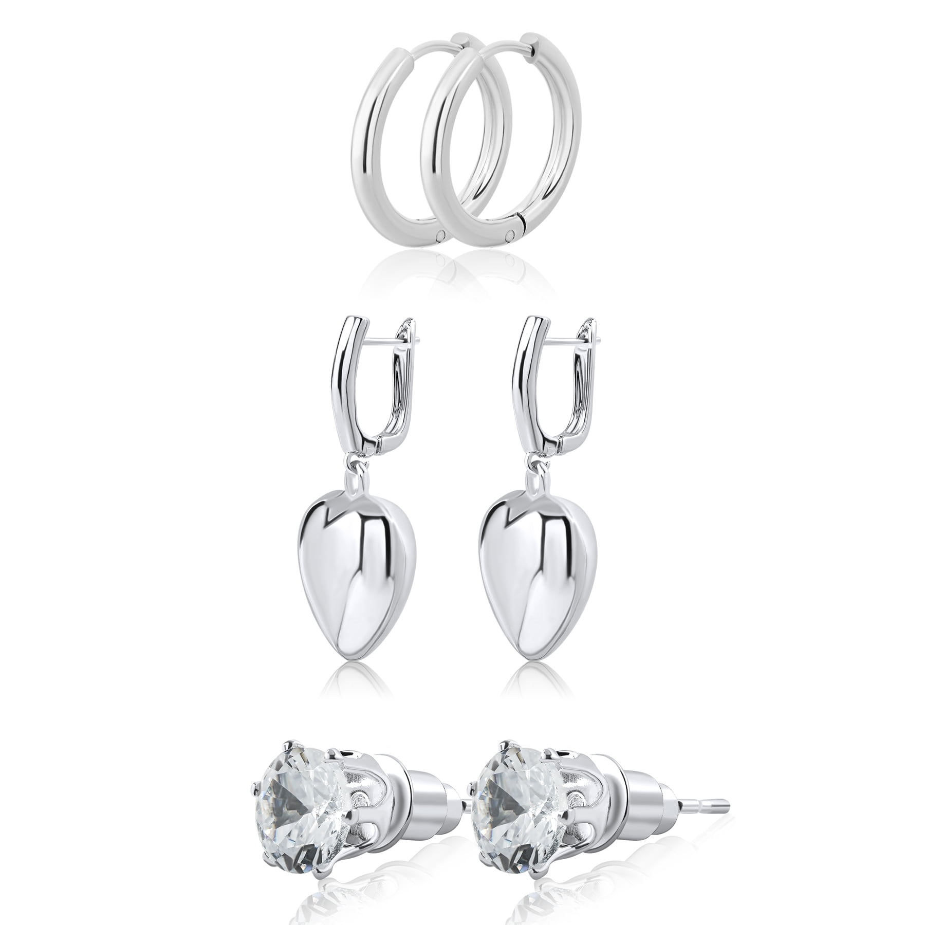 Plain stud earrings set discount