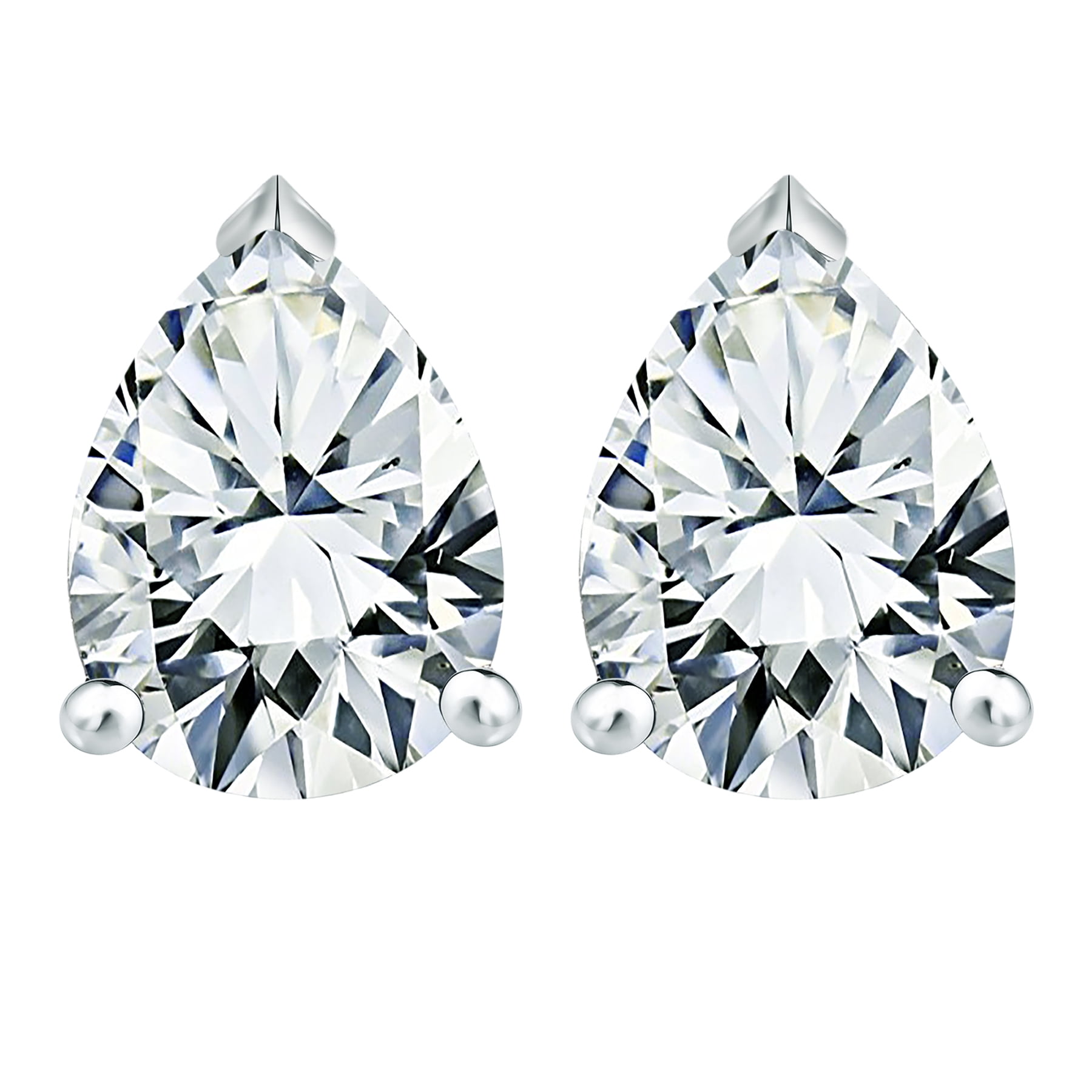 JeenMata Jewelry JeenMata 4 Carat Pear Solitaire Moissanite Stud Earrings for Women, Earrings for… — $89.00 (25% off)