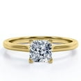 thumbnail image 1 of JeenMata 4 Prong - 2 Carat Cushion Cut Engagement Ring - Solitaire Right Hand Ring - 18K Yellow Gold Plating Over Silver, 1 of 7