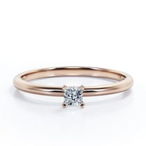 JeenMata 4 Prong 1 Carat Cushion Cut Moissanite - Solitaire Right Hand Ring 18K Rose Gold Plating Over Silver