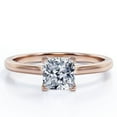 thumbnail image 1 of JeenMata 4 Prong - 3 Carat Cushion Cut Engagement Ring - Solitaire Right Hand Ring - 18K Rose Gold Plating Over Silver, 1 of 7