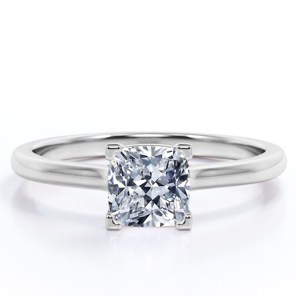 JeenMata Prong Carat Cushion Cut Engagement Ring Solitaire