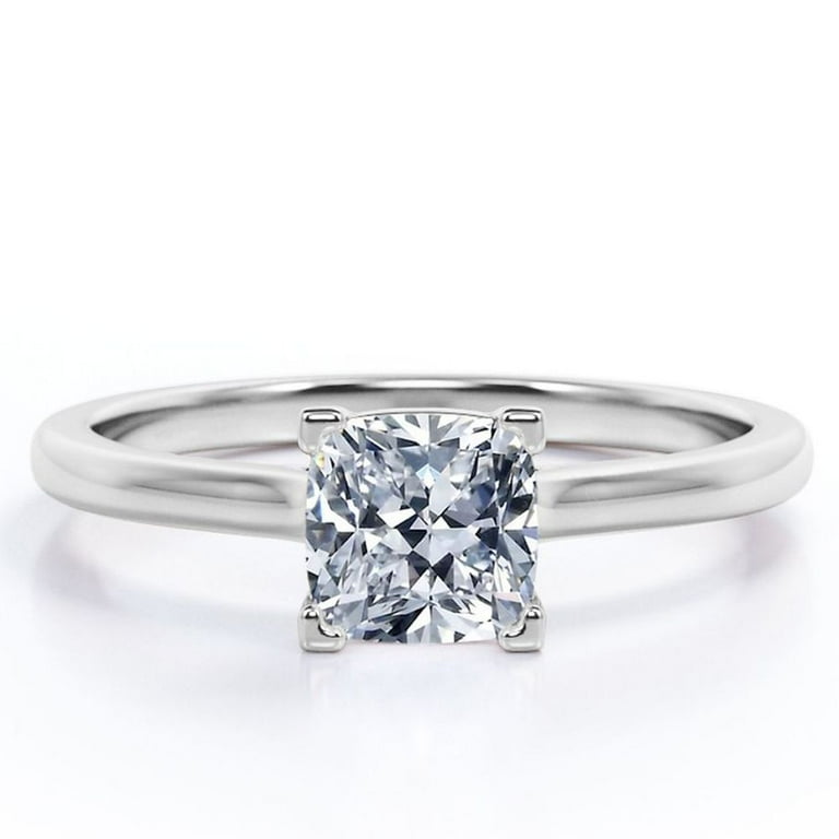 JeenMata Prong Carat Cushion Cut Engagement Ring Solitaire