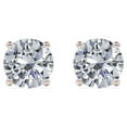 thumbnail image 1 of JeenMata 4 Prong 4 Carat Round Shaped Moissanite Solitaire Stud Earrings In 18K Rose Gold Plating Over Silver, 1 of 6