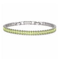 thumbnail image 1 of JeenMata 5.5 Carat August Peridot - Emerald Cut Birthstone Tennis Bracelet Eternity Design - White Gold Plating, Female, Adult, 1 of 9