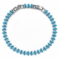 thumbnail image 1 of JeenMata 5.5 Carat December Blue Topaz - Marquise Cut Birthstone Tennis Bracelet Eternity Design - White Gold Plating, Female, Adult, 1 of 9