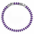 thumbnail image 1 of JeenMata 5.5 Carat February Amethyst - Marquise Cut Birthstone Tennis Bracelet Eternity Design - White Gold Plating, Female, Adult, 1 of 9