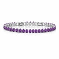 thumbnail image 1 of JeenMata 5.5 Carat February Amethyst - Pear Cut Birthstone Tennis Bracelet Eternity Design - White Gold Plating, Female, Adult, 1 of 9