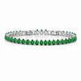 thumbnail image 1 of JeenMata 5.5 Carat May Emerald - Pear Cut Birthstone Tennis Bracelet Eternity Design - White Gold Plating, Female, Adult, 1 of 9