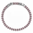thumbnail image 1 of JeenMata 5.5 Carat October Pink Tourmaline - Marquise Cut Birthstone Tennis Bracelet Eternity Design - White Gold Plating, Female, Adult, 1 of 9