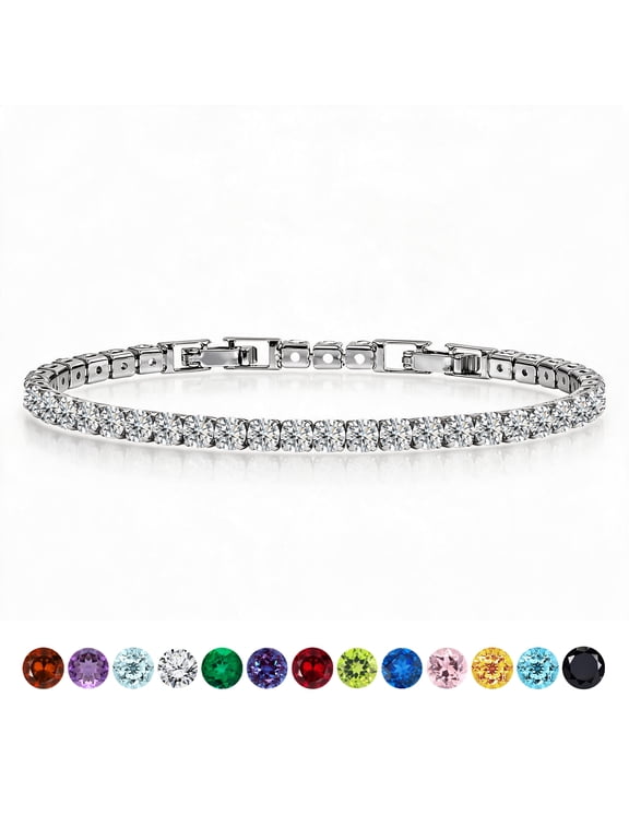 5.5 Carat Round Tennis Bracelet for women, April Birthstone CZ, Bracelets for woman, Jewelry Gifts