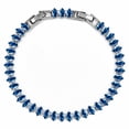 thumbnail image 1 of JeenMata 5.5 Carat September Blue Sapphire - Marquise Cut Birthstone Tennis Bracelet Eternity Design - White Gold Plating, Female, Adult, 1 of 9