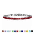 thumbnail image 1 of JeenMata 5.5 TCW July Ruby - Princess Cut Birthstone Tennis Bracelet for Women Eternity Design - White Gold Plating, Birthday, Anniversary, Valentine's Day Gift, 1 of 6