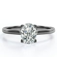 thumbnail image 1 of JeenMata Appealing Prong 1 Carat Oval Cut Solitaire Promise Ring in 18K Black Gold Plating over Silver, 1 of 7